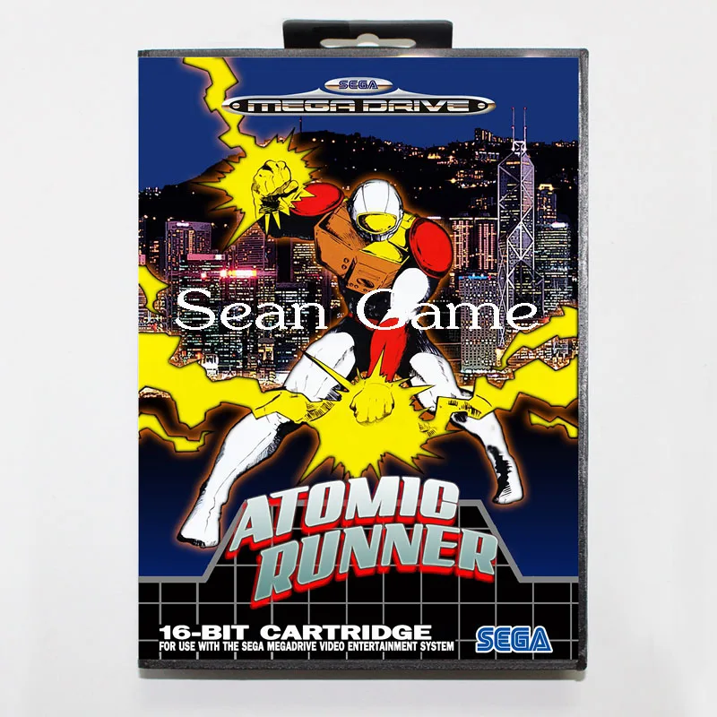 Elevata prestazione 16 бит MD карточная игра для sega Mega Drive atomic runner Обложка с розничной коробкой