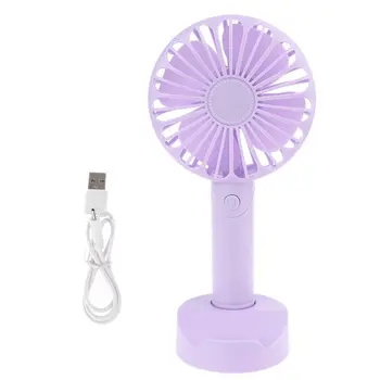 

USB or AAA Battery Powered Handheld Desk USB Fan with 3 Speed Cellphone Holder 19QE