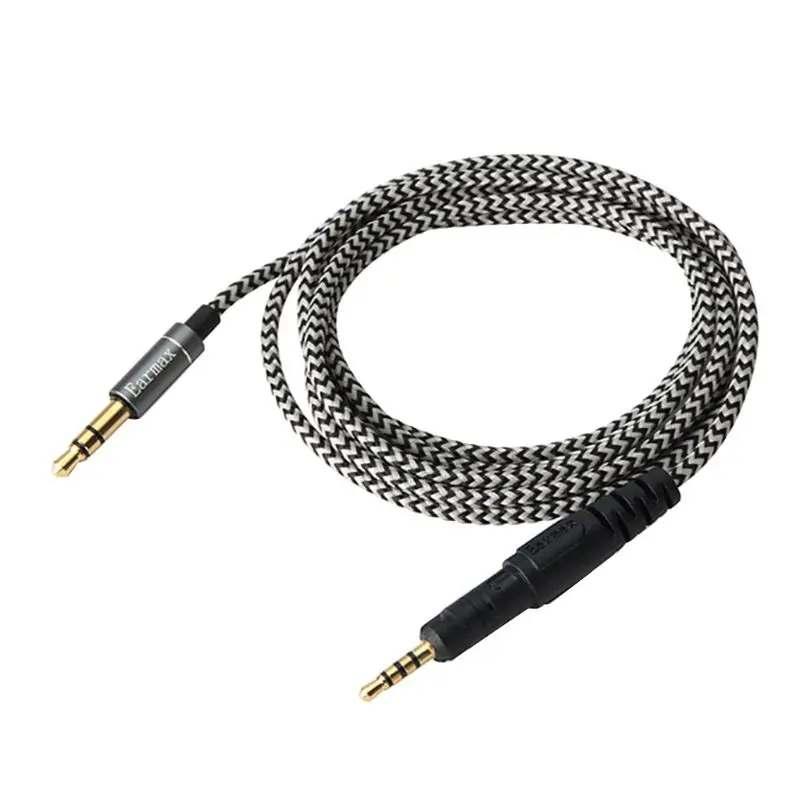 Черный Аудио нейлоновый тканый кабель провод Замена шнура для Shure SRH840 SRH940 SRH440 SRH750DJ наушники гарнитура - Цвет: Черный