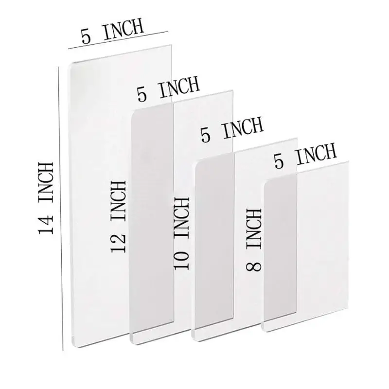 Transparent Acrylic Cream Scraper Icing Frosting Buttercream Large Cake Smoother Scraper for Kitchen Baking Tools