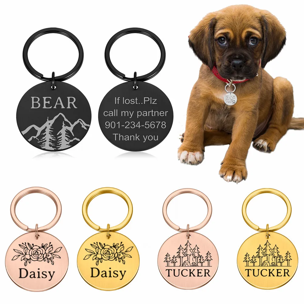 Customized Name Address Tags Pet Dog