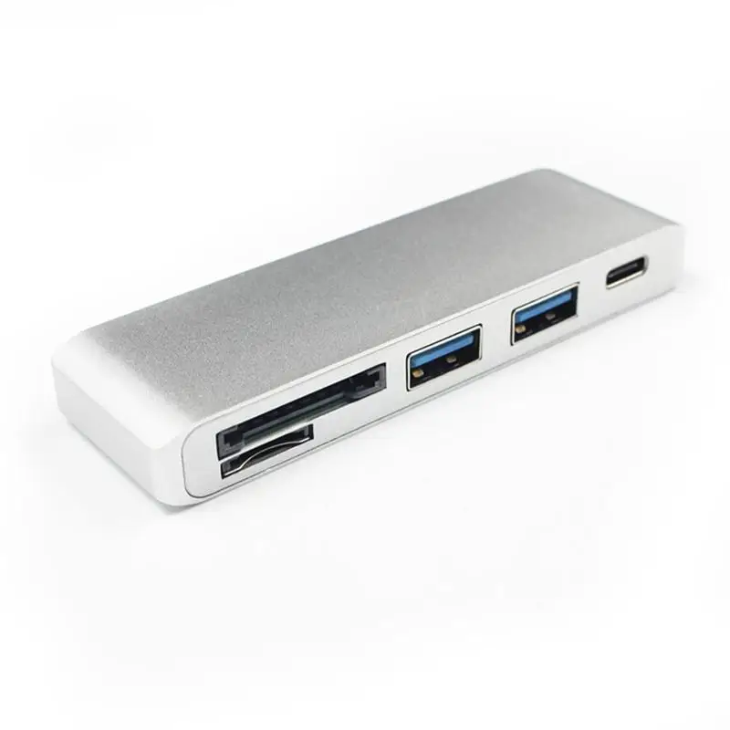 Type-C USB 3,0 5 в 1 комбинированный концентратор Алюминиевый многопортовый адаптер с USB-C зарядным портом через SD/Micro кардридер