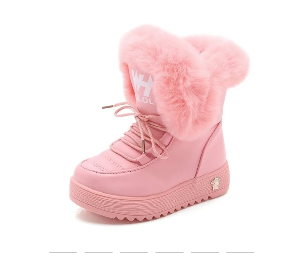 Зимние ботинки для девушки детская обувь Детские Сапоги Теплая уличная плюшевая