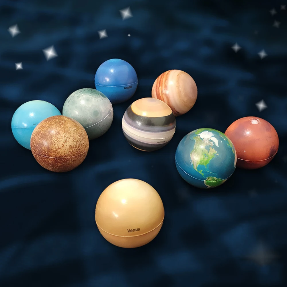9pcs/10pcs Planet Earth Solar System Planets Bouncy Moon Star Globe Universe Model Kids Early Educational Toys | Игрушки и хобби