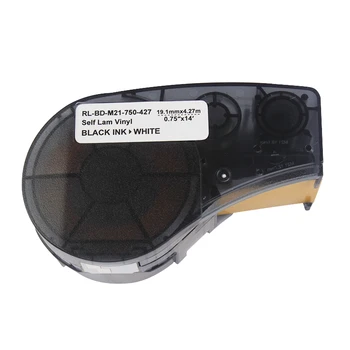 

Printer Ribbon Label Tape M21-750-427 Black on White Vinyl Compatible for Brady BMP21 Plus ID Pal and LABPAL Label