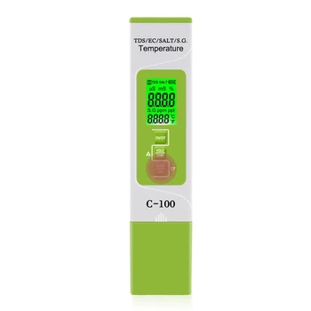 

4 In 1 Digital Water Tester PH/TDS/EC/Salinity/Temperature Tester Pen Waterproof Multi-Function Meter