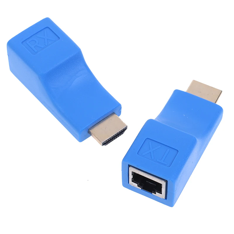 2 шт 1080p hdmi удлинитель для rj45 по cat 5e/6 сетевой lan ethernet усилитель