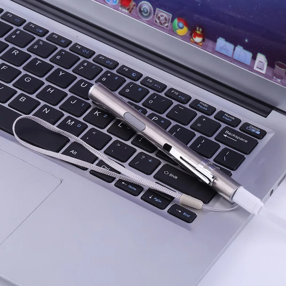 ICOCO креативный USB Перезаряжаемый светодиодный фонарик мощный мини светодиодный фонарь водонепроницаемый дизайн ручка подвесная с металлическим зажимом Лидер продаж