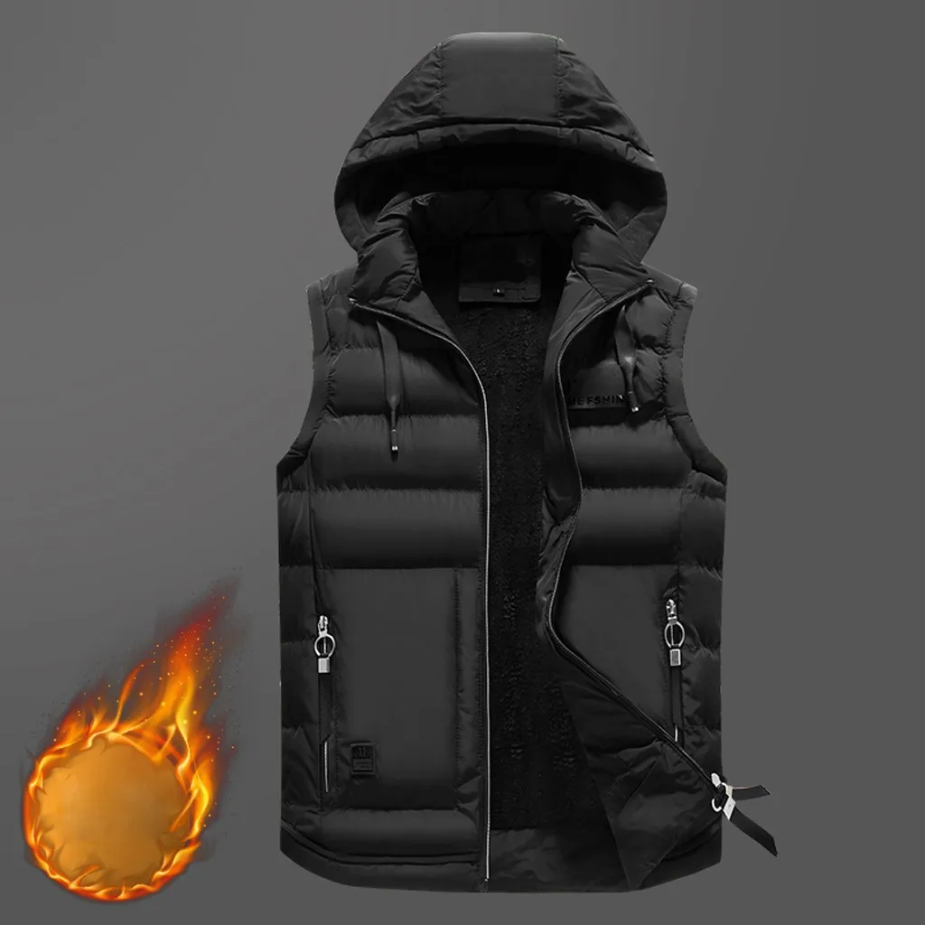 Модная мужская Осенняя зимняя однотонная верхняя одежда, жилет, куртка, топы, блузка