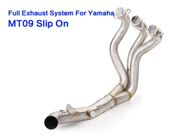

motorcycle exhaust pipe motos escape modified MT09 middle connector Stainless steel front link pipe for Yamaha mt09 2017 slip on