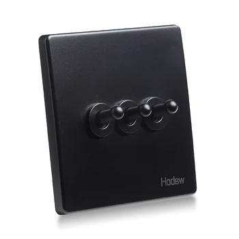 

Black Lever 3-Gang High Quality Retro Toggle Switch 86 Type Two Open Single Double Control Wall Light Switch 10A 220V