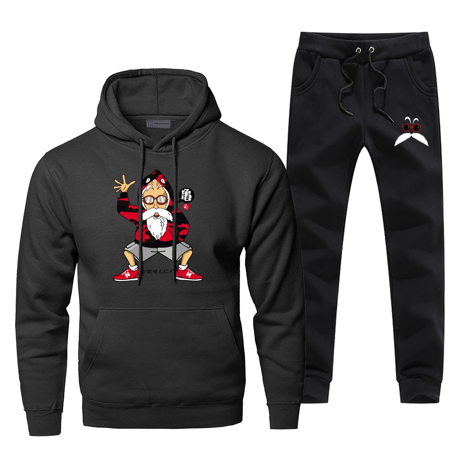 

Dargon Ball Men Hoodie Male Pants Set Sweatshirt Mens Hoodies Sweatshirts Master Roshi Sets Two Piece Pant Pullover 2Pcs Coat
