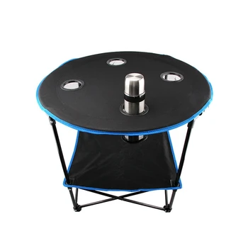 

Canvas Travel Folding Table Outdoor Folding Table Camping Round Fabric Folding Table Ultra Light Steel Tube Bracket Portable Sto