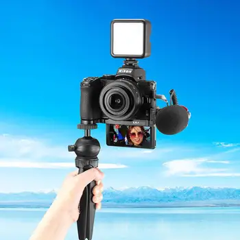 

Yfashion Metal Quick Release L Plate L Shaped Bracket for Nikon Z50 Extend Dual Clod Shoe 1/4'' Screw Tripod Mount