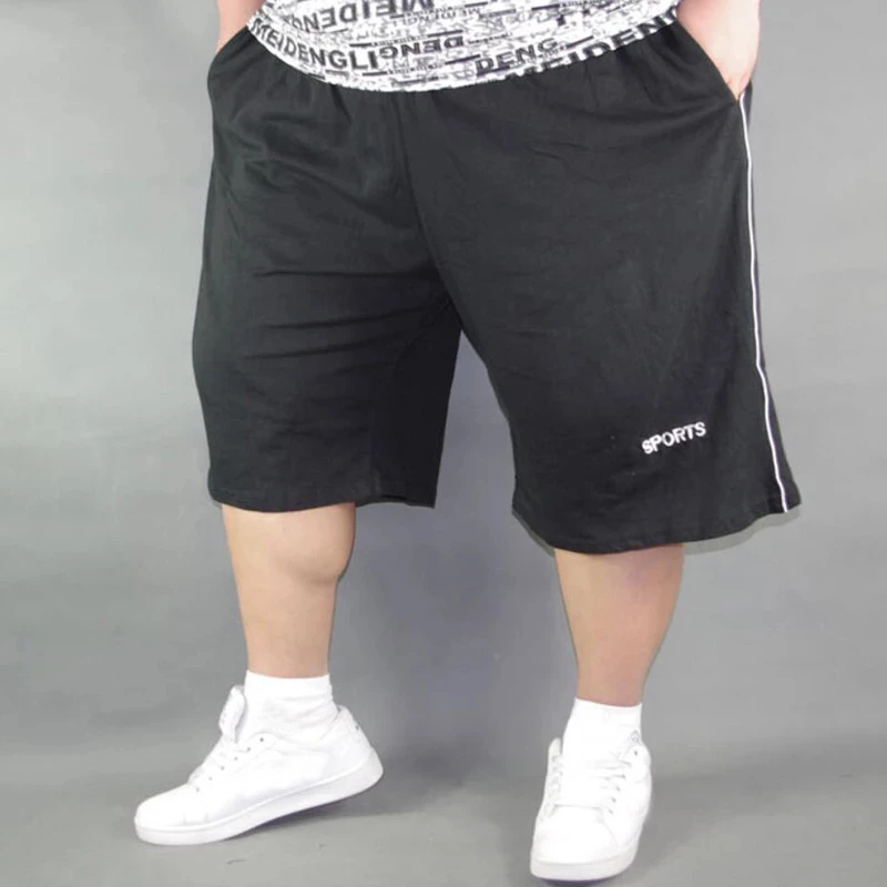 Men's plus size shorts plus size 8XL 9XL 10XL waist 142cm summer large elastic sports casual loose large size 58 black shorts best casual shorts for men