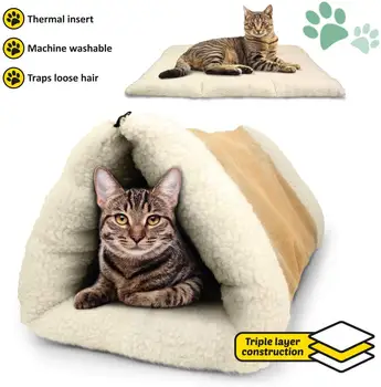 

2-in-1 Pet Bed Snooze Tunnel and Mat for Pets Cats Dogs and Kittens for Travel or Home