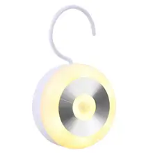 Ночной светильник, перезаряжаемый беспроводной светодиодный светильник с датчиком движения со встроенным крюком и магнитом, ночник для входа, гаража