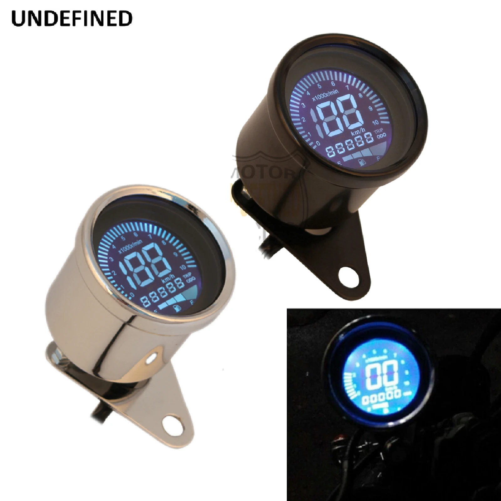 

12V Universal LED Indicator Light Round Motorcycle Speedometer Odometer Tachometer Gauge Dashboard Fuel Meter LCD Digital