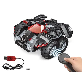 

Kids 2.4G 4H USB Charging Building Block DIY Electric Superheroes App-Controlled Batmobile Building Kit RC Car Model For Boys