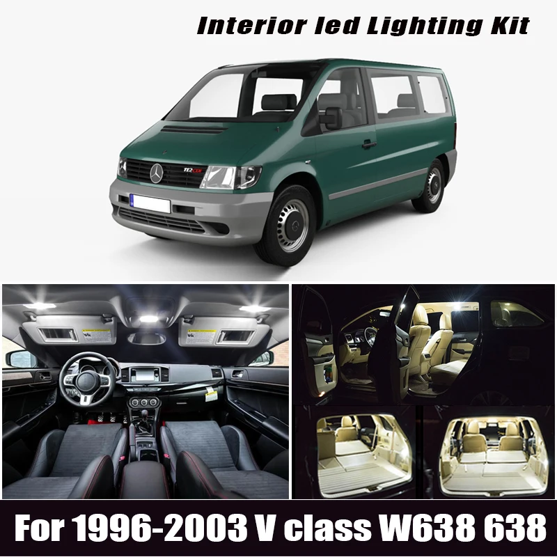 13 шт. светодиодный номерной знак для 1996 2003 Mercedes V класс W638 638 /2 V200 V220 V230 V280 внутренний купол светильник +