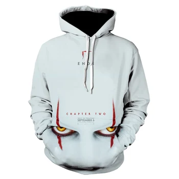 

Amerian Horror Movie IT Clown Chapter Two 3D Printed Hoodie funny Sweatshirts Men Women Personality Oversized joker Hoodies