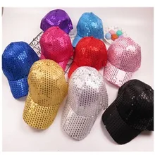Универсальная Кепка с блестками для взрослых и детей, бейсбольная кепка в стиле хип-хоп, сценическая Кепка в стиле хип-хоп