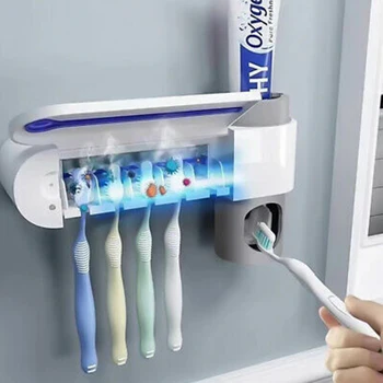 

UV Toothbrush Sterilizer Automatic Toothpaste Holder Antibacteria2 in 1 UV Lamp Cleaner Toothbrush Holder D20