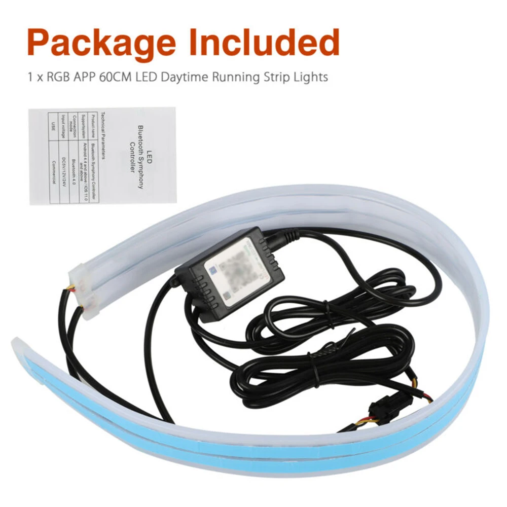 2 шт. RGB 60 см светодиодный автомобильный DRL дневный ходовой сигнальный светильник