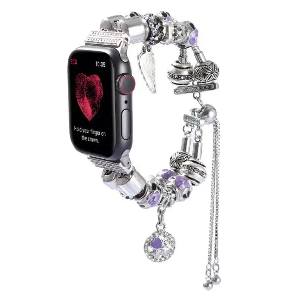 Новейший ручной работы украсить ремешок для apple watch серии на возраст 1, 2, 3, 4, 5, драгоценный камень агат наручный ремешок для iwatch 38 мм 42 мм 40 мм 44 мм - Цвет ремешка: 6