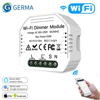 GERMA-DIY 스마트 와이파이 라이트 LED 조광기 스위치, 스마트 라이프/Tuya 앱 원격 제어 1/2 웨이 스위치, 알렉사 에코 구글 홈과 호환