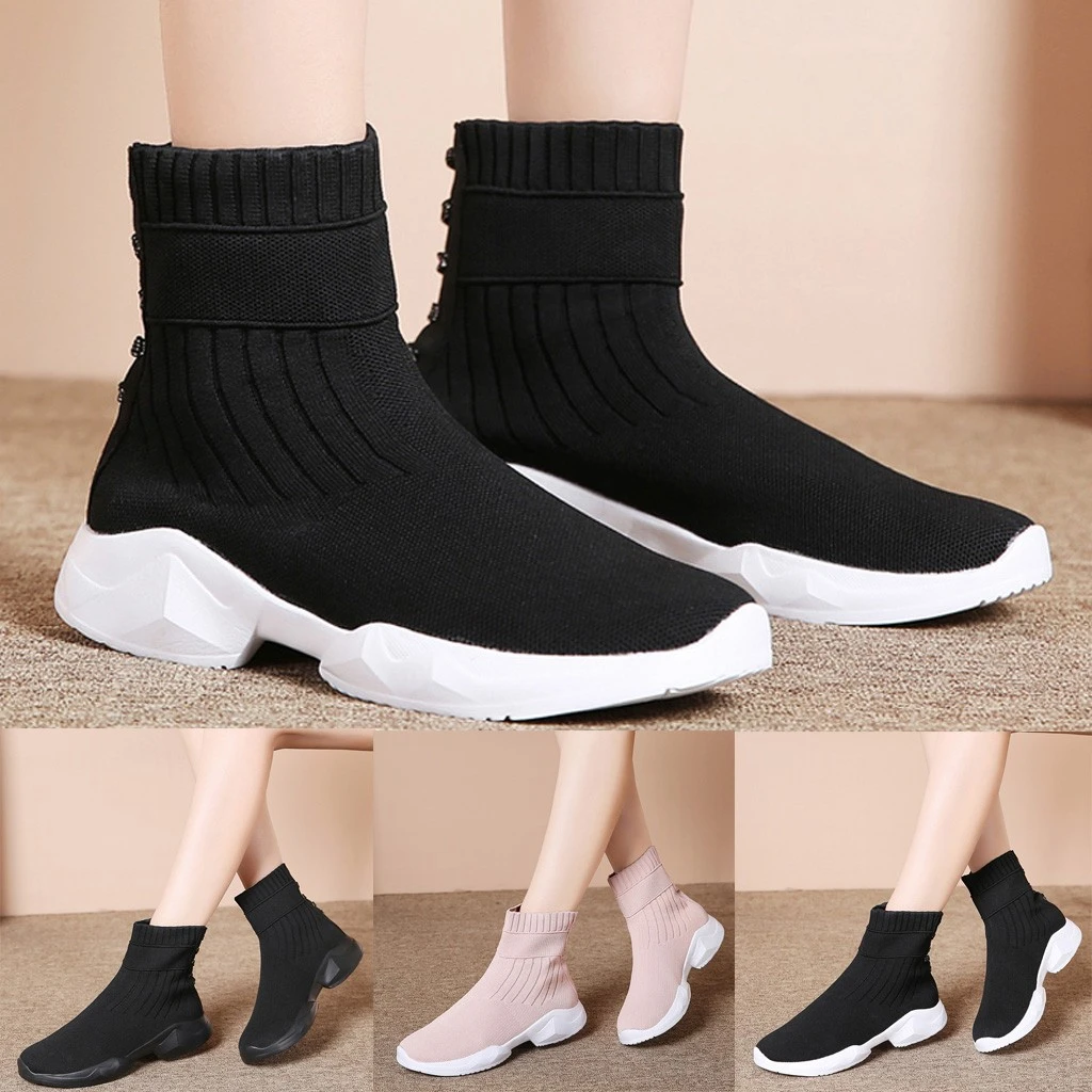 black high top running shoes