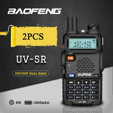 2 шт Baofeng UV-5R рация VHF UHF136-174Mhz& 400-520Mhz Двухдиапазонная 8W двухсторонняя рация Baofeng uv 5r рация uv5r