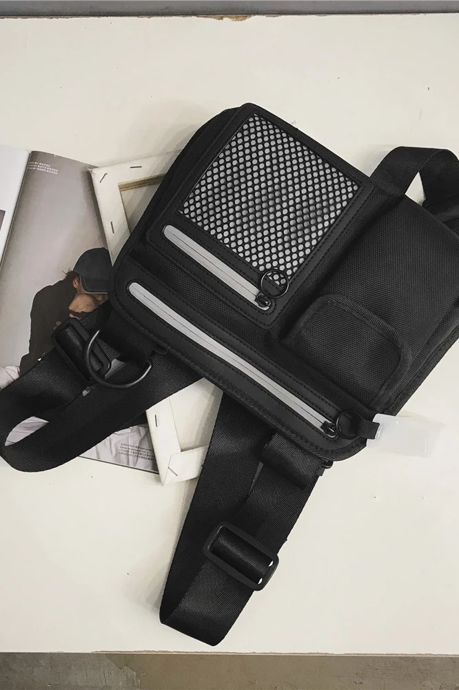 Светоотражающая Мужская нейлоновая сумка с геометрическими узорами, модная женская уличная одежда в стиле хип-хоп, сумки через плечо, Повседневная сумка для путешествий