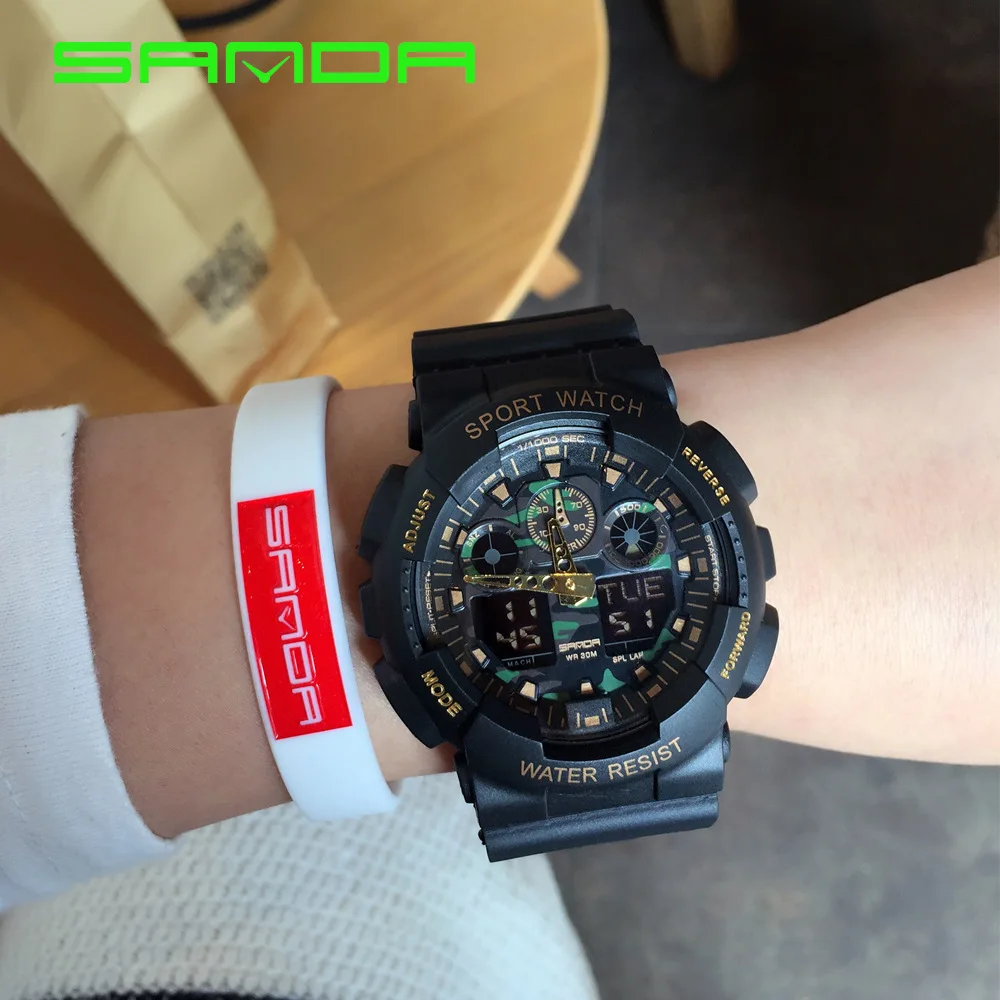 

Sanda/SANDA 199 Camouflage Mountain Climbing Dual Display Electronic Waterproof Outdoor Cool Sports MEN'S Table