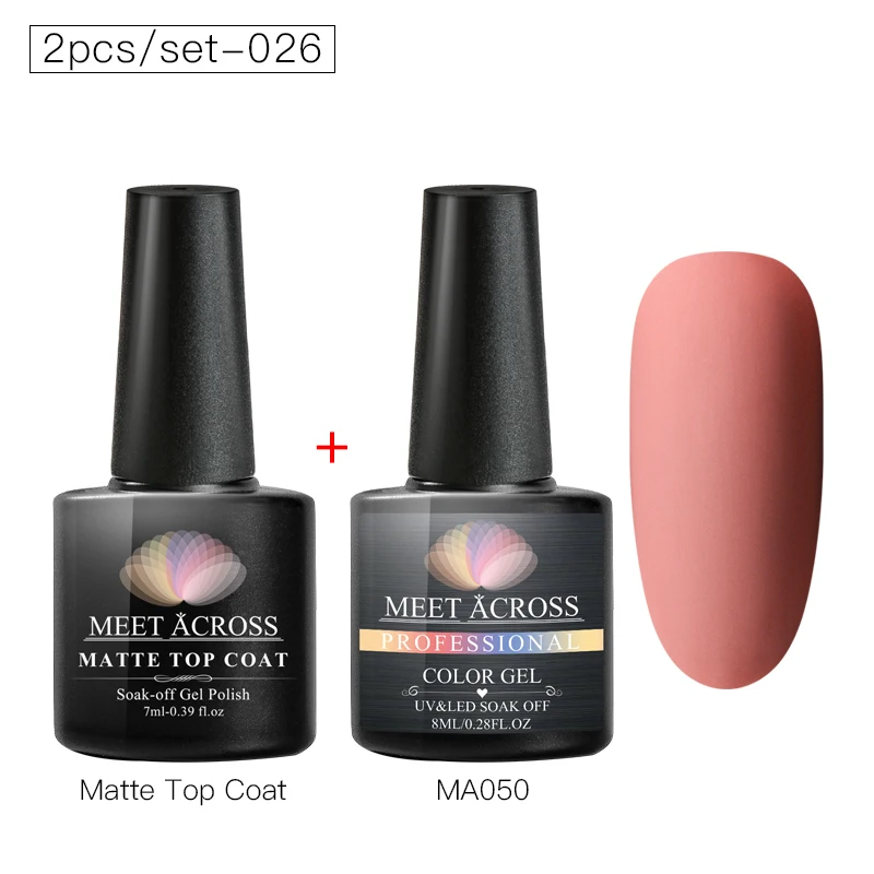 TZH06860 MEETACROS 2 шт./компл. Однотонная одежда матовый УФ-гель нужен матовый лаки для ногтей! полупостоянная био-Гели Soak Off Гель лак для ногтей Лаки маникюрный лак - Цвет: TZH06860