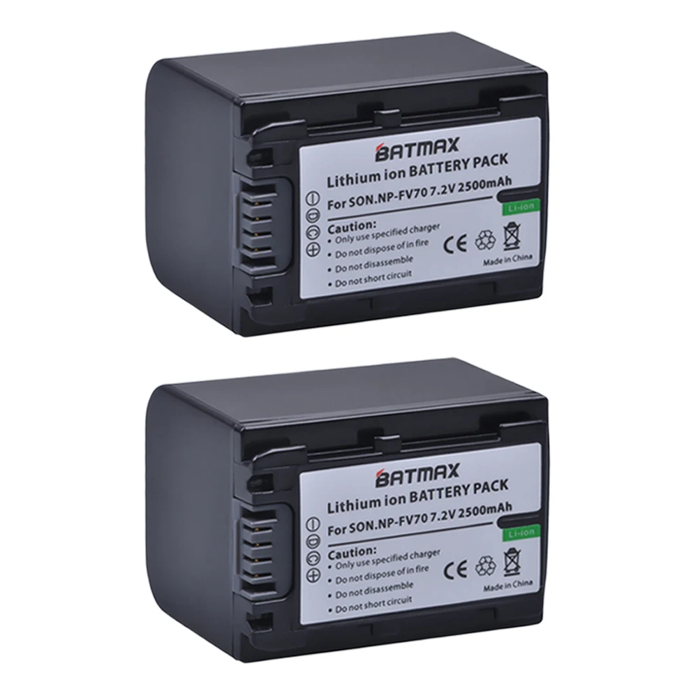 Аккумулятор NP FV70 2 шт. NP-FV70 2500 мА · ч для Sony NP-FV90 NP-FV100 FV120 HDR-SR68 DCR-SX85 DCR-S | Электроника