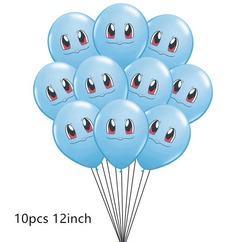 10pcs 12inch Новинка 12 дюймов Мультяшные шары Пикачу pokemon go expression шарики для день рождения вечерние украшения для детского душа детские игрушки в виде героев - Цвет: 10pcs 12inch