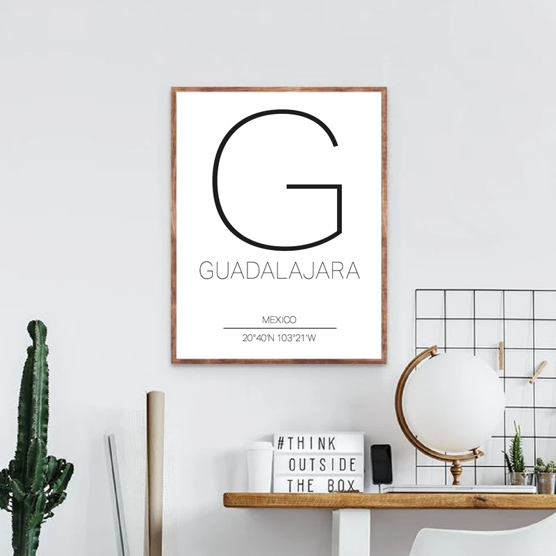 Guadalajara Map Wall Art Prints