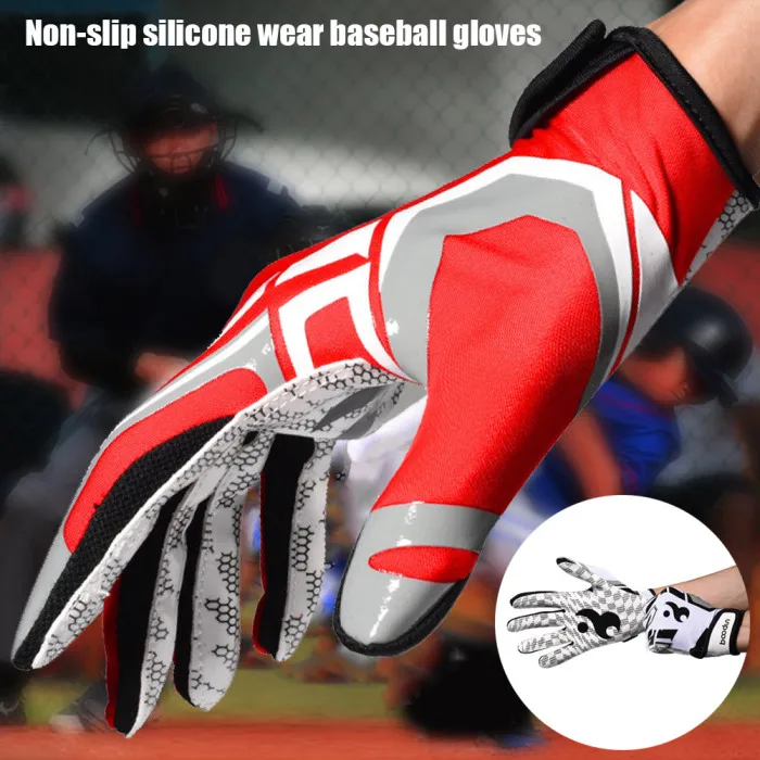 Спорт на открытом воздухе перчатки силиконовым противоскользящим покрытием износостойкие перчатки для Бейсбол Фитнес деятельности SMN88