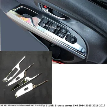 

Car Armrest Lift Button Inner Door Window Glass Switch Panel Cover Trim Frame For Suzuki S-Cross Scross SX4 2014 2015 2016 2017