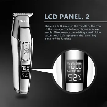 

Cordless Hair Clipper Beard Trimmer Electric Haircut Machine with LCD Digital Display Hair Grooming Kit for Kids Family