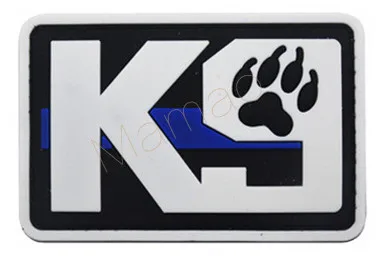 K9 синяя линия служба собака Тактические Военные патчи рюкзак сумки 3D бейджи ПВХ для одежды одежда патчи - Цвет: Blue line white