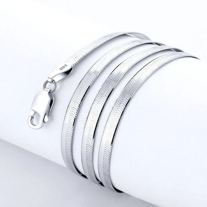 Colar de corrente de lâmina em prata de lei para mulher e homem jóias_voghion.com
