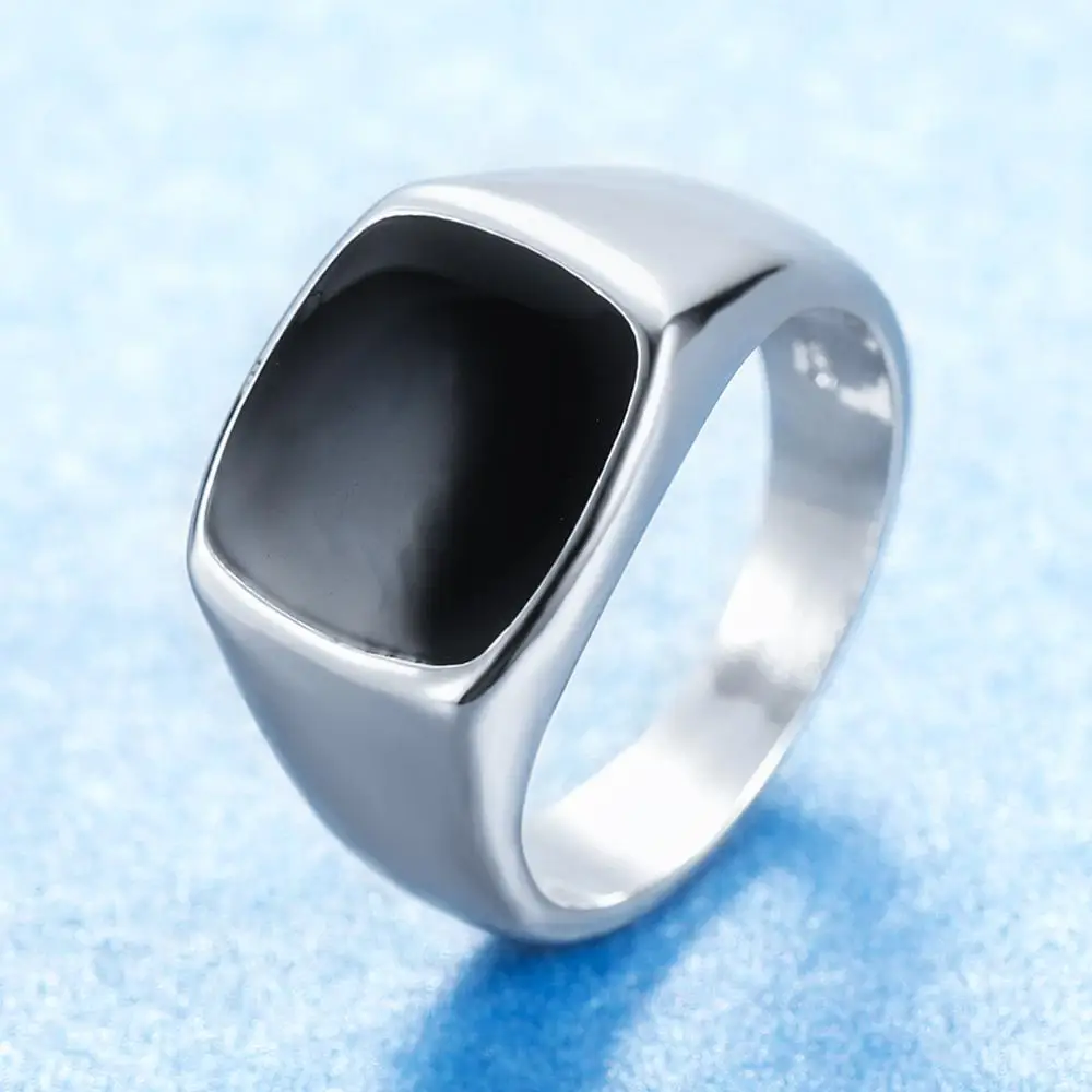 Luxury Men Women Black Round Zircon Ring Fashion Silver Yellow Gold Color Party Ring Vintage Promise Wedding Rings For Couple