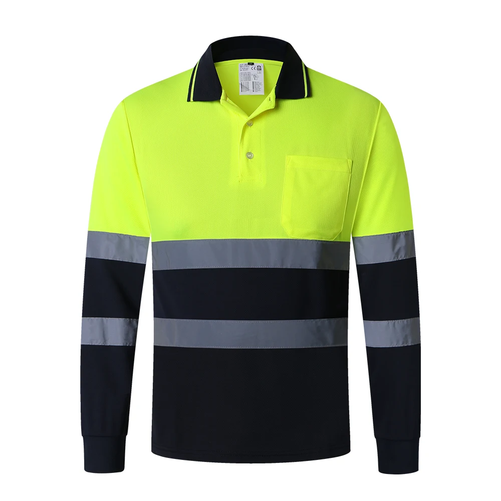

Security Reflective Shirts for Men Hi Viz Vis Shirt with Pocket Two Tone Workwear High Visibility Reflective Clothes