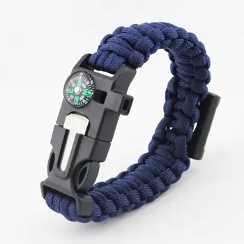 

New product umbrella type survival bracelet knife outdoor lighter multi-function hand rope camping survival adventure emergency