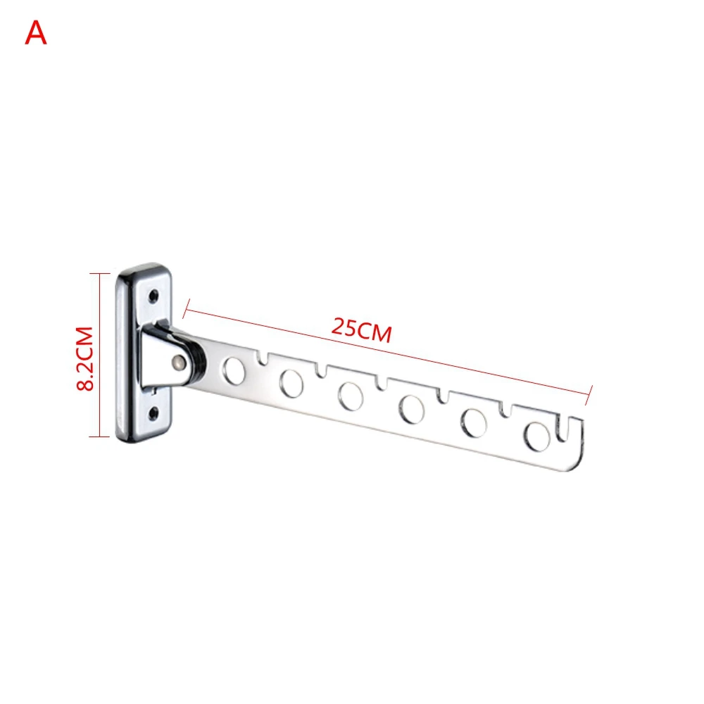 Folding Stainless Steel Wall Mounted Hanger Hook Wardrobe Cloakroom Fold Hanger 2