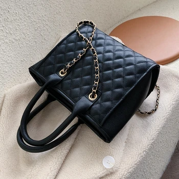 

Fashion Quilted Totes Bag Women High Capacity Handbags Casual Lingge Women Shoulder Messenger Bags Female Large Leather Handbags