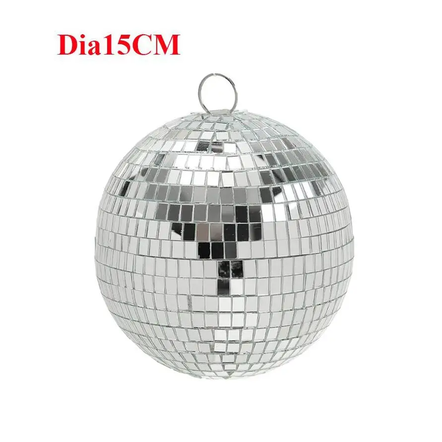 Diameter 15CM Thrisdar вращающийся стеклянный диско-зеркальный шар Dia15CM 20 см 25 см 30 см Праздничная Вечеринка Свадебный отражающий подвесной диско-шар свет - Цвет: Diameter 15CM