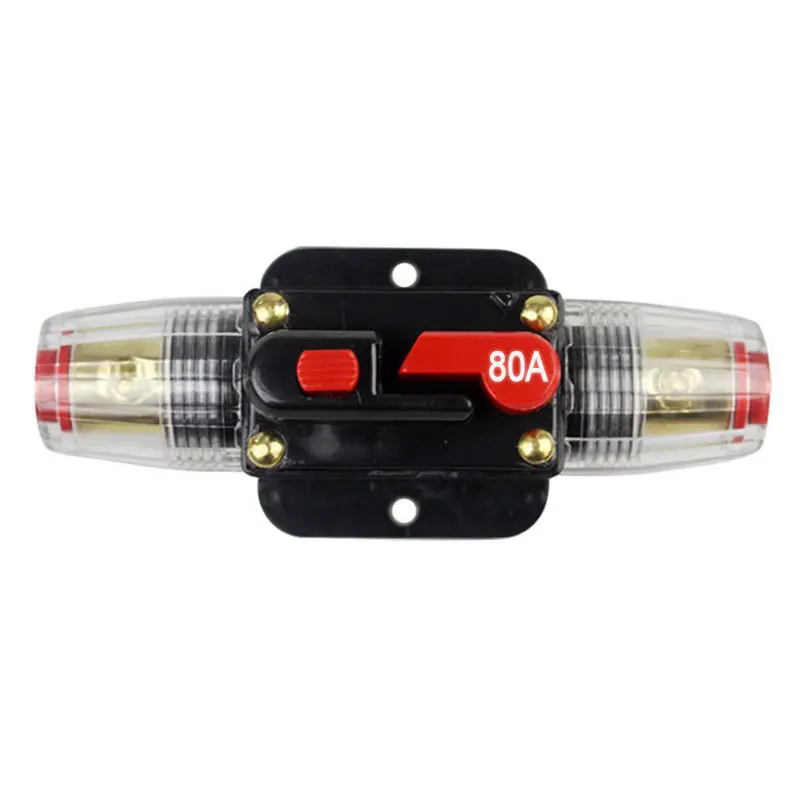 DC 12 V-24 V Авто морской велосипед стерео аудио сброс автомата защиты предохранитель инвертора 20A-100A - Цвет: 80 A
